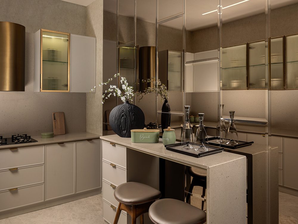 Bespoke kitchen with breakfast counter